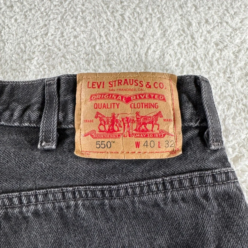 VTG Y2K 2000s Levi's 550 Relaxed Fit Straight Leg Red‎ Tab Denim Jeans 40x32